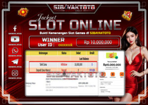 SIBAYAKTOTO BUKTI KEMENANGAN SLOT PALING GACOR RESMI